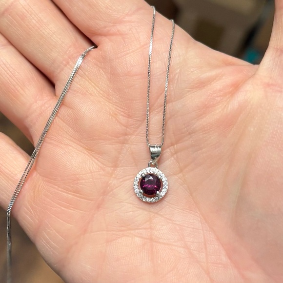 Set! Natural Garnet Ring, Earrings & Pendant Necklace in 925 Sterling Silver. - Picture 7 of 14